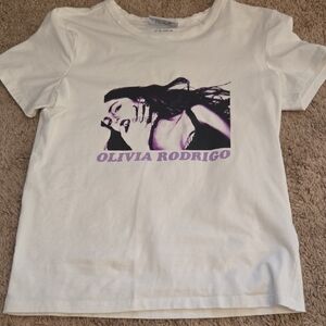 Cotton On White Tee with Purple Print